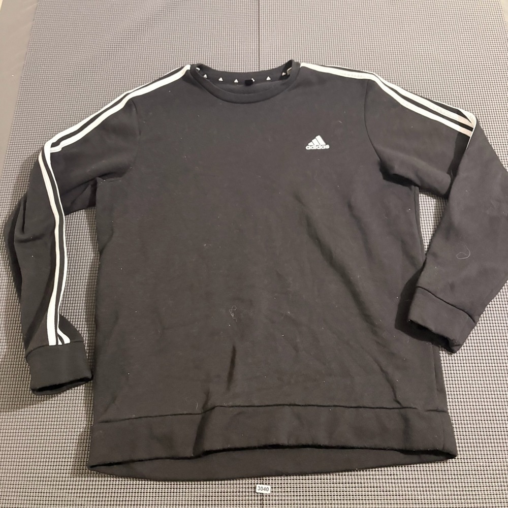 Adidas Primegreen Black 3-Stripe Crewneck Sweatshirt Mens Size XL